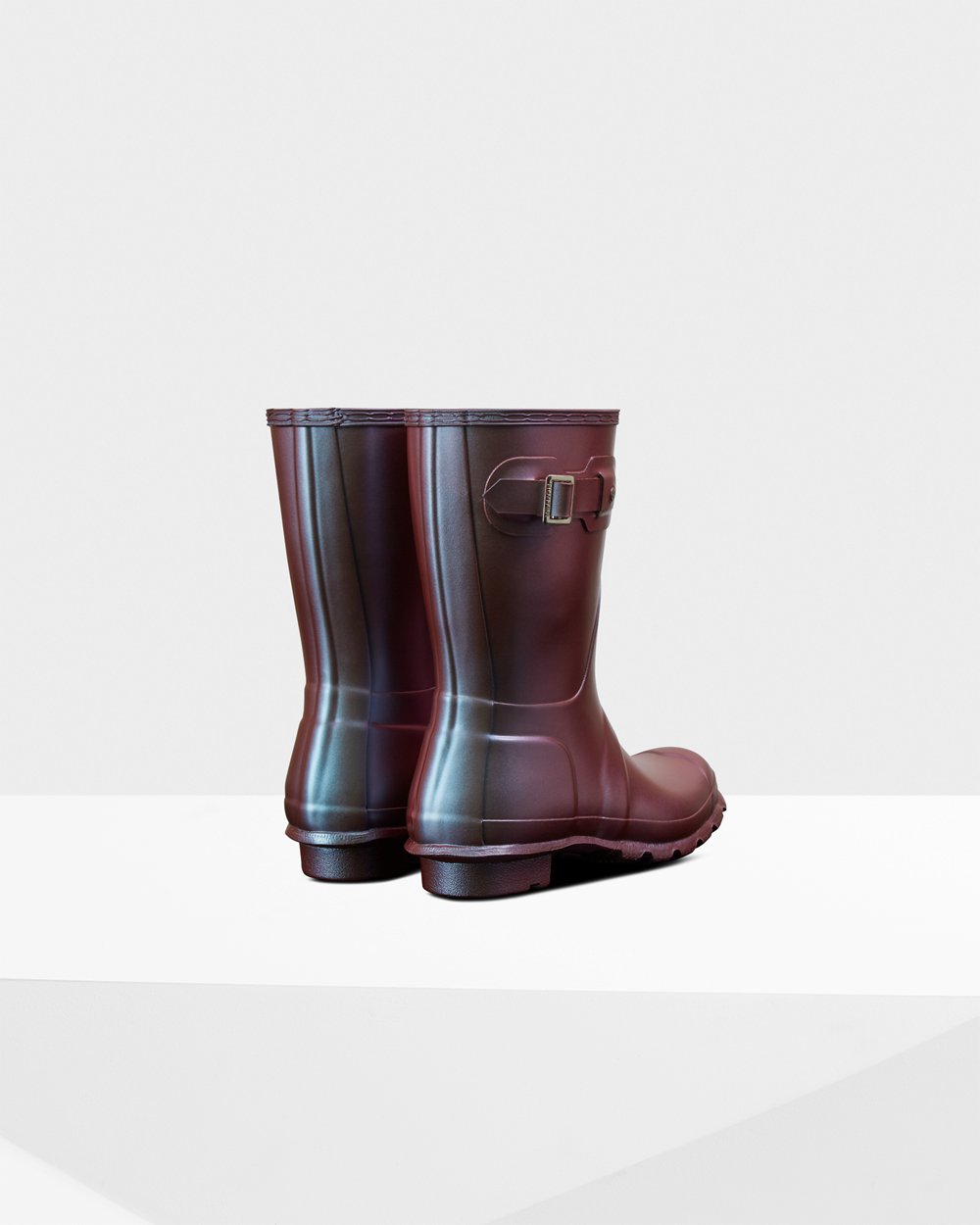 Womens Short Rain Boots - Hunter Original Nebula (35KGOFVED) - Blue